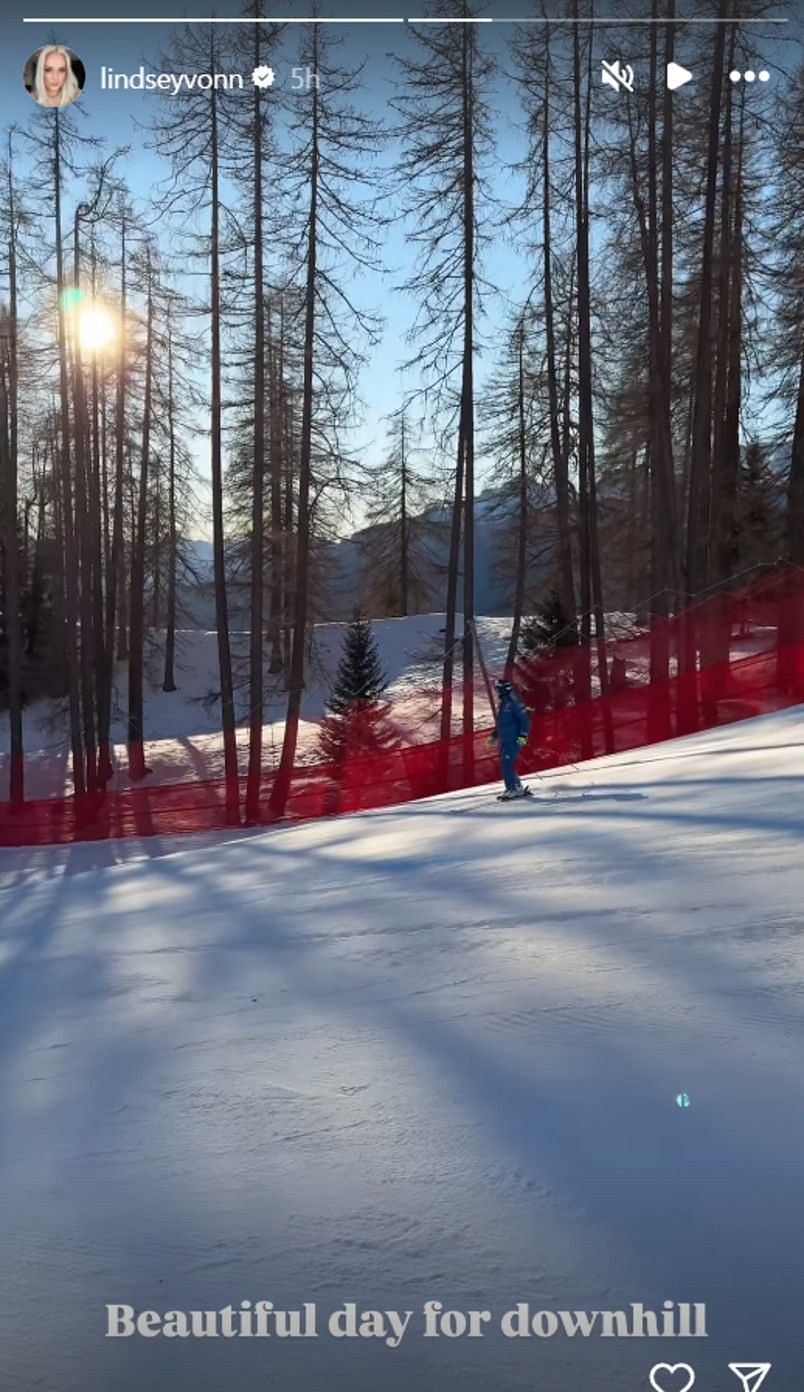 Lindsey Vonn's Instagram story